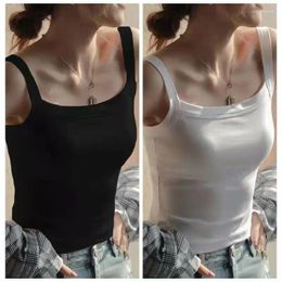 Women's Tanks Yasuk Spring Summer Fashion Solid Casual T-Shirts Slim Pullover All-Match Bottom Vest Tees Tank Tube Top Soft