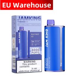 EU Warehouse vape Jam King Ti8000 puffbar sigarette elettroniche wholesale puff tornado E Cigarette 19ml Prefilled 2% 3% 5% E-Juice Rechargeable Power Screen Display
