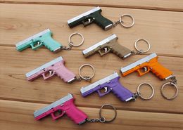 New 1:3 Alloy Model Metal Toy Gun Model G17 Keychain with Shells Cannot Shoot For Adults Collection Boys Birthday Gifts 001