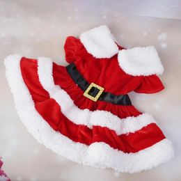 Dog Apparel Machine Washable Pet Dress Precise Wiring Adorable Santa Claus Costume Easy-to-wear For Christmas