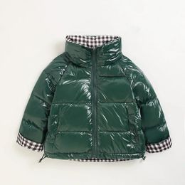 Winter cotton padded jacket new washless jacket 2-8 Tonne boys and girls wearing short and warm down jackets made of pure cotton on both sides 240123