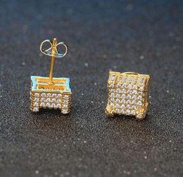2024 Stud Earrings Luxury For Women Men Iced Out Rappers Hip Hop Piercings Ear Ring Gold Color Plated Jewellery Wholesale gifts