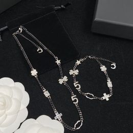 Diamond Chain Bracelet Necklace Jewelry Sets Designer Lover Necklace Bracelet Letter For Woman Wedding Gift