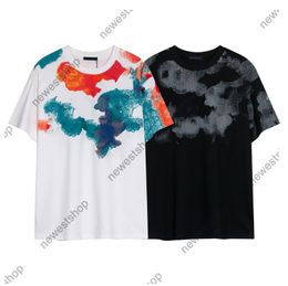 24SS Europe Mens t shirts Men designer Tee Summer letter printing tshirt short sleeve T shirt cotton Graffiti printed tshirts XL