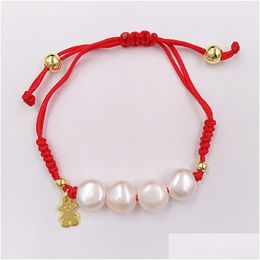 Other Jewellery Sets Charms Cute Bear Jewellery Dijes Para Pseras 925 Sterling Sier Beaded Pearl Ankle Bracelet For Women Men Bangles Cha Dhcyb