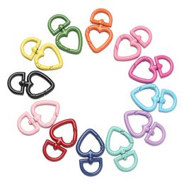 Carrier 2Pcs Heart Spring Gate Rings Openable Keychain Leather Bag Strap Dog Chain Buckles Snap Closure Outdoor Carabiner DIY Accessorie