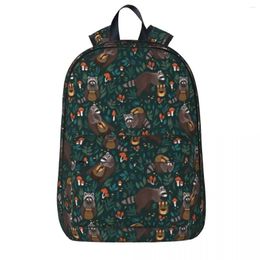 Backpack Raccoons Green Backpacks Large Capacity Student School Bag Shoulder Laptop Rucksack Casual Travel