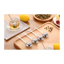 Coffee Tea Tools Heart Shape Style Stainless Steel Infuser Teaspoon Strainer Spoon Philtre Drop Delivery Home Garden Kitchen Dining Dh96P
