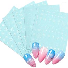 Nail Stickers Simple Embossed Flower Lace 5D Three-dimensional Art Self-adhesive Decal Floral Star Butterfly Decoration