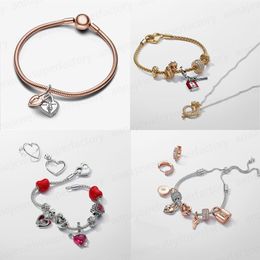 2024 Heiße Verkäufe Neue Designer-Armbänder für Frauen Valentinstag Luxus-Geschenk DIY passen Pandoras-Armband-Ohrringe-Halsketten-Set Chinesisches Jahr des Drachen-Schmucks mit Box