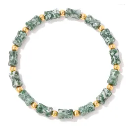 Charm Bracelets Natural Stone Bamboo Joint Beads Unakites Aventurines Strand Beaded Bengle Women Men Jewelry Gifts Wholesale