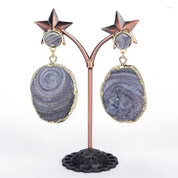 Dangle Earrings KEJIALAI Trendy Nature Druzy Stone 2024 Arrival Starry Sky For Women Jewellery Femanino