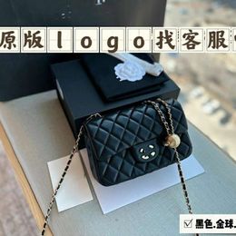 Designer bag channellies Golden Ball Square Fat Boy Bag Diagonal Cross Diamond Grid Bag Women's Bag Adjustable Golden Ball Chain Bag Shoulder