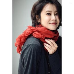 Scarves MICOCO J0033C Literature And Art Restoring Ancient Ways Nostalgia Practical Multi-color Thin Pleated Long Scarf