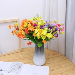 Decorative Flowers Landscaping Fake Colorful Simulated Wildflower Bouquets For Home Decoration 6 Bundles Of Artificial With Natural