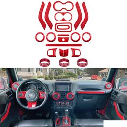 Other Interior Accessories Steering Wheel Centre Console Trim Gear Shift Knobs Frame Air Outlet Er Fit For Jeep Wrangler Jk Jku 2011- Dhjon