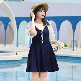 Wear Plus Size 9XL 160kg Summer Swimwear Lace Sleeve Ladies Korea Swimsuit Female Loose Conservative One Piece Swimwear