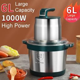 Mills 6l Large Capacity Commercial and Household Electric Meat Grinder Stainless Steel Meat Mincer Kitchen Appliances Food Processor