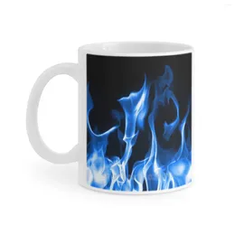 Mugs Blue Flames Coffee Cups Milk Tea Mug Fire Black