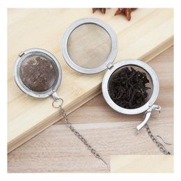 Colanders Strainers 100Pcs Teaware Stainless Steel Mesh Tea Ball Infuser Strainer Sphere Locking Spice Tea-Filter Filtration Herba Dhrsm