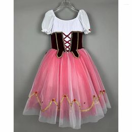 Stage Wear Giselle Skirt Red Professional Long Ballet Dress Girls Romantic Tutus Performance Dance Kids Children Ballerina Costumes