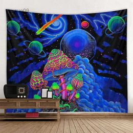 Tapestries Psychedelic Abstract Arabesque Mushroom Wall Hanging Tapestry Art Deco Blanket Curtain Hanging at Home Bedroom Living Room Decor