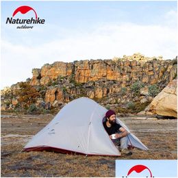 Tents And Shelters Naturehike Cloud Up Cam Tent Hiking Outdoor Family Beach Shade Waterproof Portable 1 2 3 Person Backpacking Drop 197