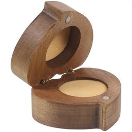 Jewelry Pouches Box Ring Boxes For Gift Bridal Shower Bride Case Heart-shaped Wood Wooden Creative Man