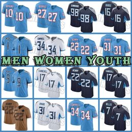 22 Derrick Henry 10 DeAndre Hopkins Football Jerseys 98 Jeffery Simmons Treylon Burks Tennessees Titanes Steve McNair Ryan Tannehill Harold Landry III Eddie George