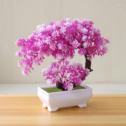 Decorative Flowers Artificial Plants Potted Bonsai Green Small Tree Fake Ornaments For Home Garden Decoration El Decor