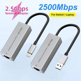 Type C USB3.0 To RJ45 Cable 2500Mbps Network Card 2.5G USB Gigabit Ethernet Adapter Drive Free Plug and Play for Desktop PC Laptop
