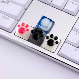 Keyboards DIY Resin Mold Keycap Mechanical Keyboard Cap Puller Support Personality Cat's Paw Silicone Mould Crystal Drop Glue Handwork YQ240123