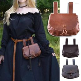 Waist Bags Medieval Pu Leather Portable Pouch Bag Belt Purse For Cosplay Vintage Fanny Pack Viking Mobile Phone Coin Wallet