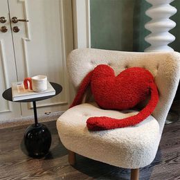 Pillow Creative Ins Shaped Red Love Heart Plush Throw Kawaii With Long Legs Sofa Decor For Lover Nice Gift