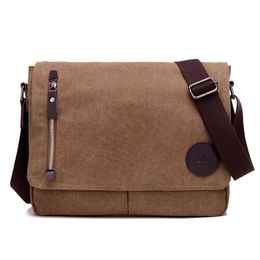 Weysfor Fashion Solid Canvas Messenger Satchel Bags Buckle Casual Portable Shoulder Bag Korean Trend Simple Pack For Men 240119