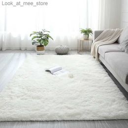 Carpet Plush Carpet Suitable For Living Room White Soft Fluffy Carpets Bedroom Bathroom Non-slip Thicken Floor Mat Teen Room Decoration Q240123
