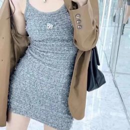 Casual Dresses Rindu French Style Vest Dress Base Ride Knitted Spring And Autumn Suspender Slim-Fit Sexy Sheath