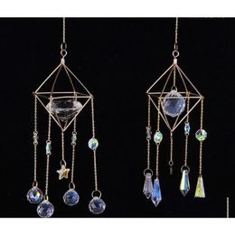 Garden Decorations Chandelier Wind Chimes Decoration Crystal Prisms Hanging Sun Catcher Pendant Patio Windown Indoor Outdoor Decor G Dh1Lj