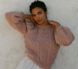 Women's Sweaters Canwedance Winter Wool Blended Knitwear Vintage Style Mohair Pullovers Boho Hook Design Crochet Mujer
