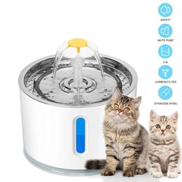 Feeders Cat Water Fountain 2.4L Automatic Pet Ultra Quiet USB Dog Drinking Fountain Drinker Feeder Bowl Pet Drinking Fountain Dispenser