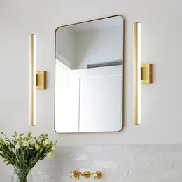 Wall Lamp Jmzm LED Brass Sconce Over Mirror With Clear Glass Shade 24W Lights Bar For Bathroom Living Room Light