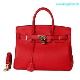 Leather Handbag Elegant Womens Tote Bags 2024 European and American New Genuine Leather Womens Bag Top Layer Cowhide Fashion Litchi Pattern Platinum Bag Wo HB RSP5