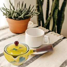 Dinnerware Sets Small Tea Kettle Rotating Side Handle Teapot Teaware Household Pots Teakettle Ceramic Travel