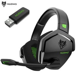 Headsets NUBWO G06 Wireless Gaming Headset for PS5 PS4 PC Laptop Over Ear Headphones with Mic 2.4G BT Wireless/Wired Headset for Games J0123