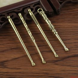 8 Styles Wax dabber tools atomizer tank metal 70mm jar smoking gold mini dab tool stick spoon ear pick for dry herb