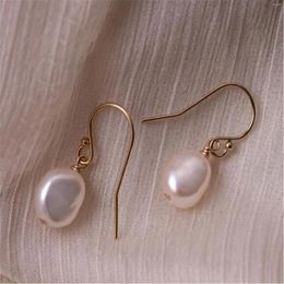 Dangle Earrings 10-11mm White Baroque Pearl 18k Ear Drop Hook Mesmerising Accessories Women Gift Flawless Jewellery Natural