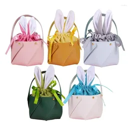 Gift Wrap Cartoon Ears Basket Candy Bag Gifts Drawstring Ear Velvet Easter Day Decoration Wedding Party Favour Bags