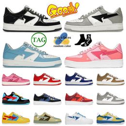 Casual Designer Shoes Shark Low Black white Green Blue Red patent Leather Jogging Men Women Sports Sneakers Bapestar Womens Trainers dhgate Shoe