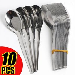 Spoons Soup Spoon Stainless Steel Dessert Silver Large Capacity Flatware Rice Dinner Kitchen Tableware Cooking Utensil