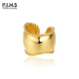 Earrings F.I.N.S Minimalist S925 Sterling Silver Glossy Geometric Ear Cuffs for for Women Fake Piercing Clip Earrings without Holes